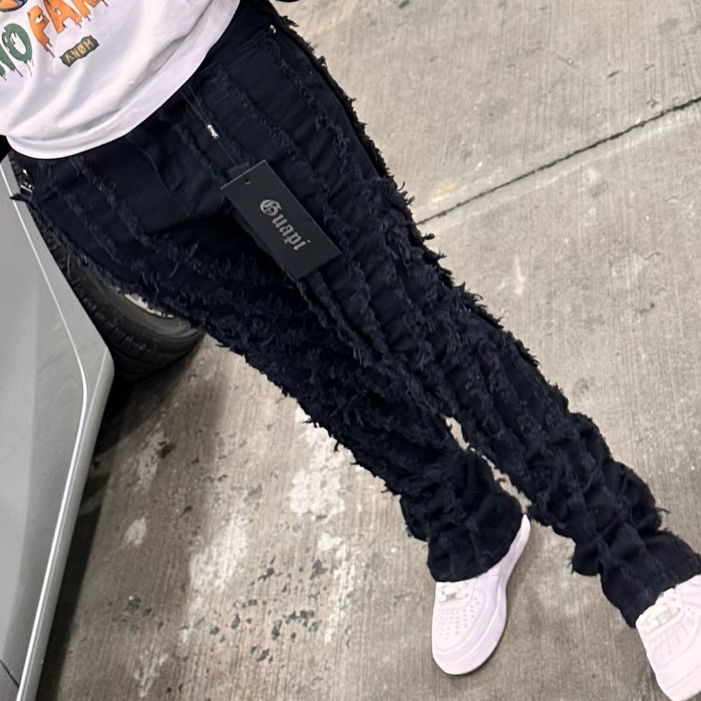 Black Textured Men Pants